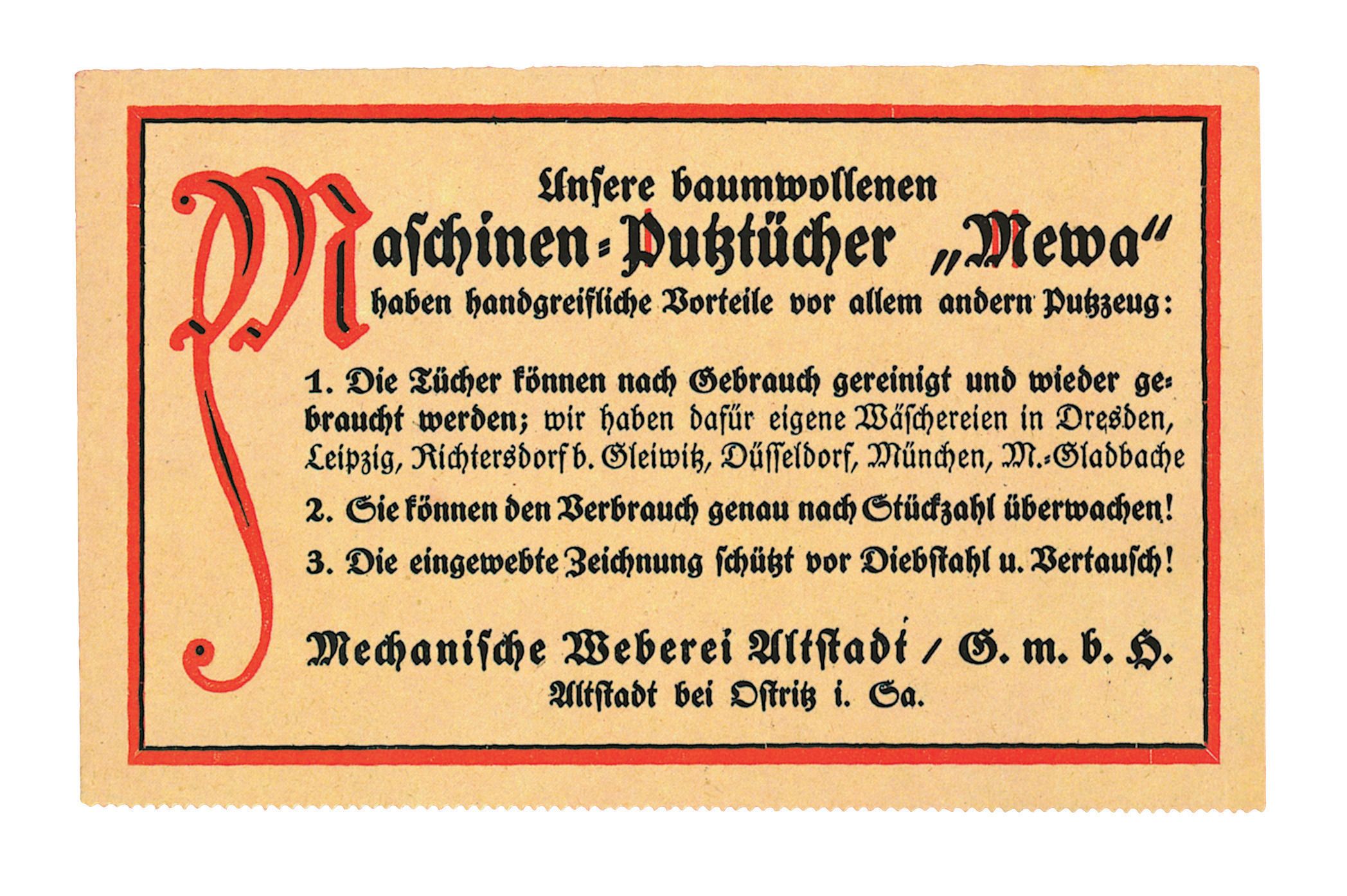 Mewa startet vollumfänglich mit Werbung (Anzeigen, Prospekte, Zeitungsartikel)