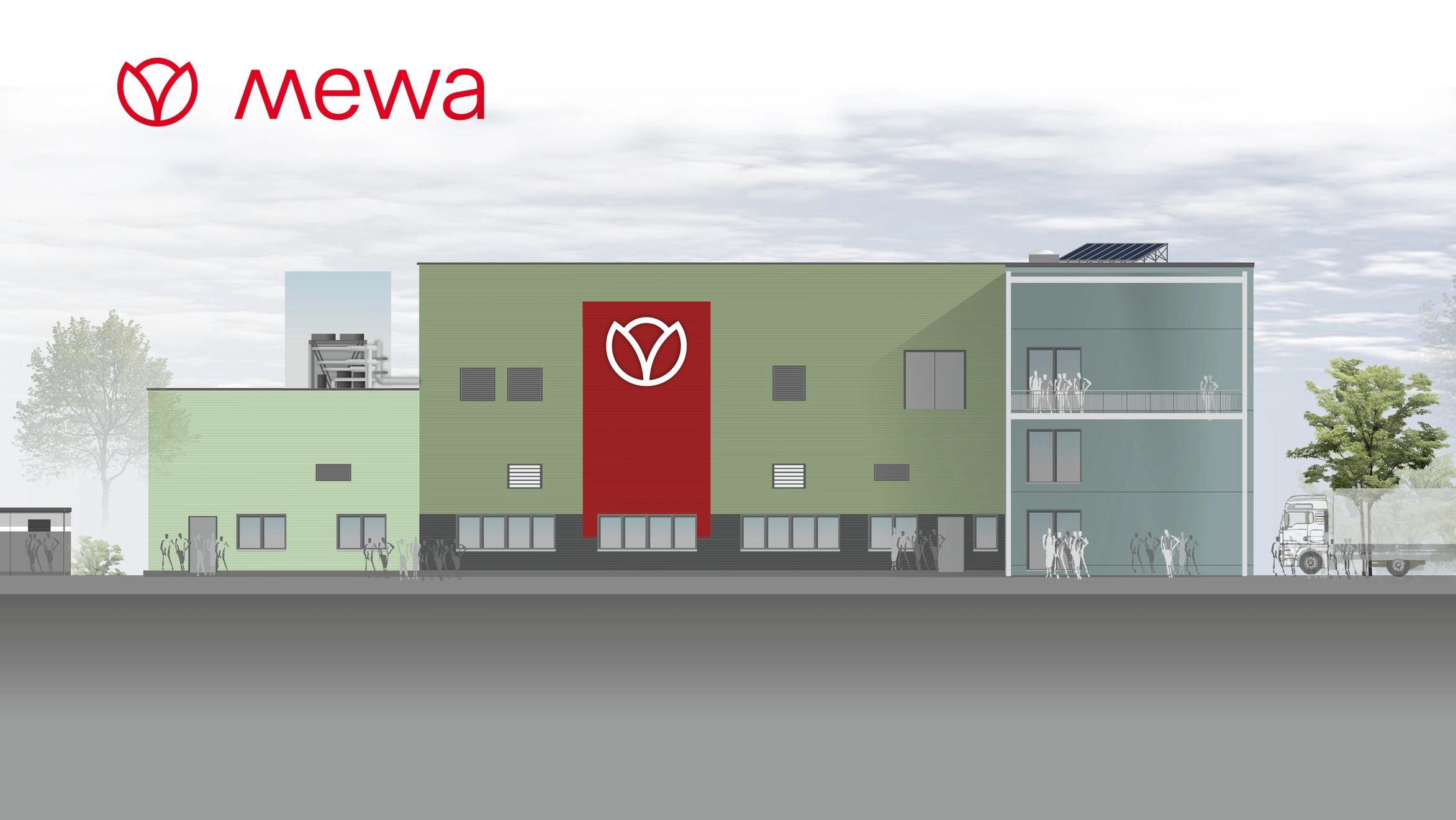 In direkter Nachbarschaft zu den vorhandenen Betriebsgebäuden baut Mewa eine zusätzliche Wäscherei für die Pflege von Reinraumtextilien. (Foto:Mewa)