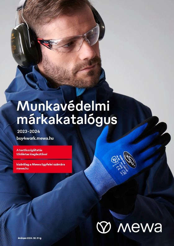 A Mewa magyar nyelvű munkavédelmi márkakatalógusának címlapja 