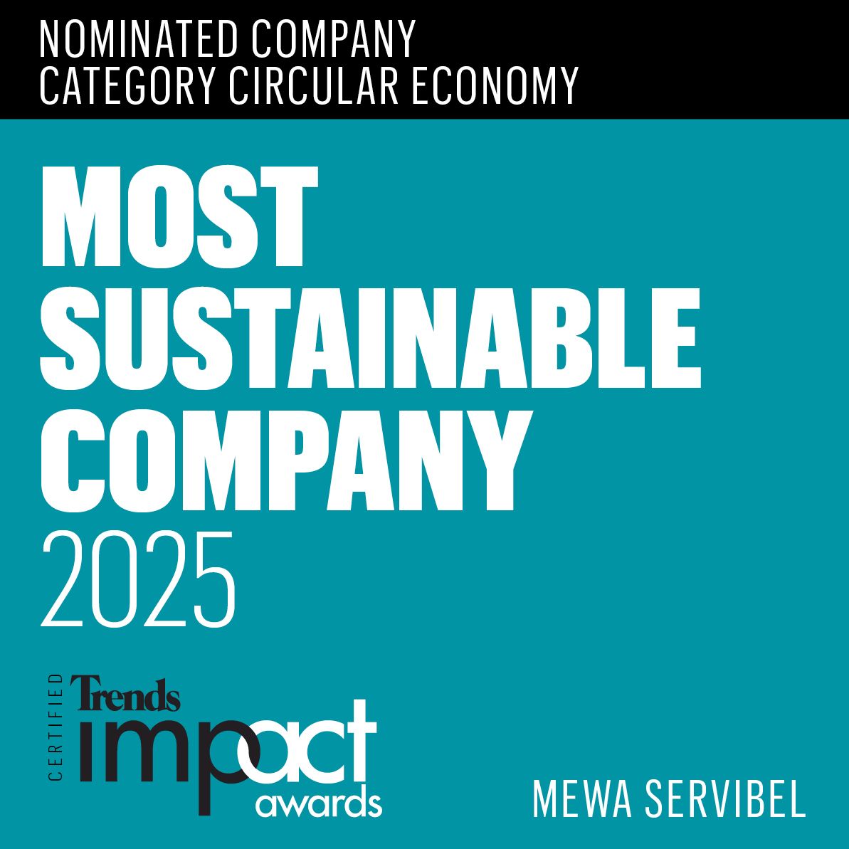 Le jury du Trends Impact Award 2025 a nominé Mewa Servibel dans la catégorie Économie circulaire.